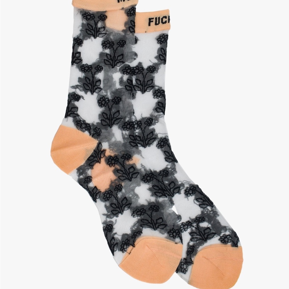 MOTHER SOCKS SHEER BUDE THE STEP UP FLORAL CREW OS